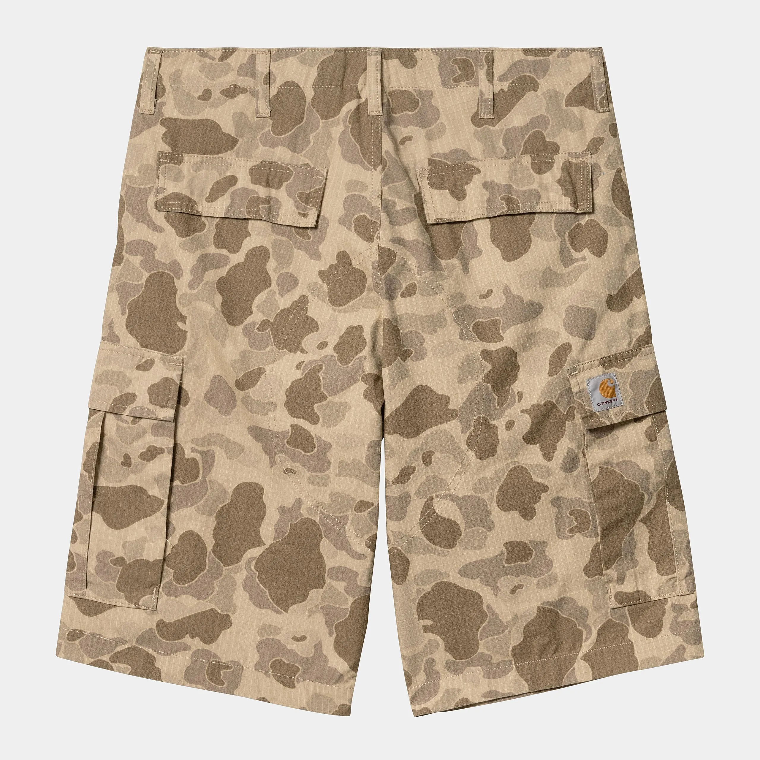 Carhartt WIP Mens Regular Cargo Short | Columbia Ripstop Camo Duck Desert sold by The Foot Factory