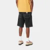 Carhartt WIP Mens Simple Norco Denim Short | Black Stone Washed sold by The Foot Factory