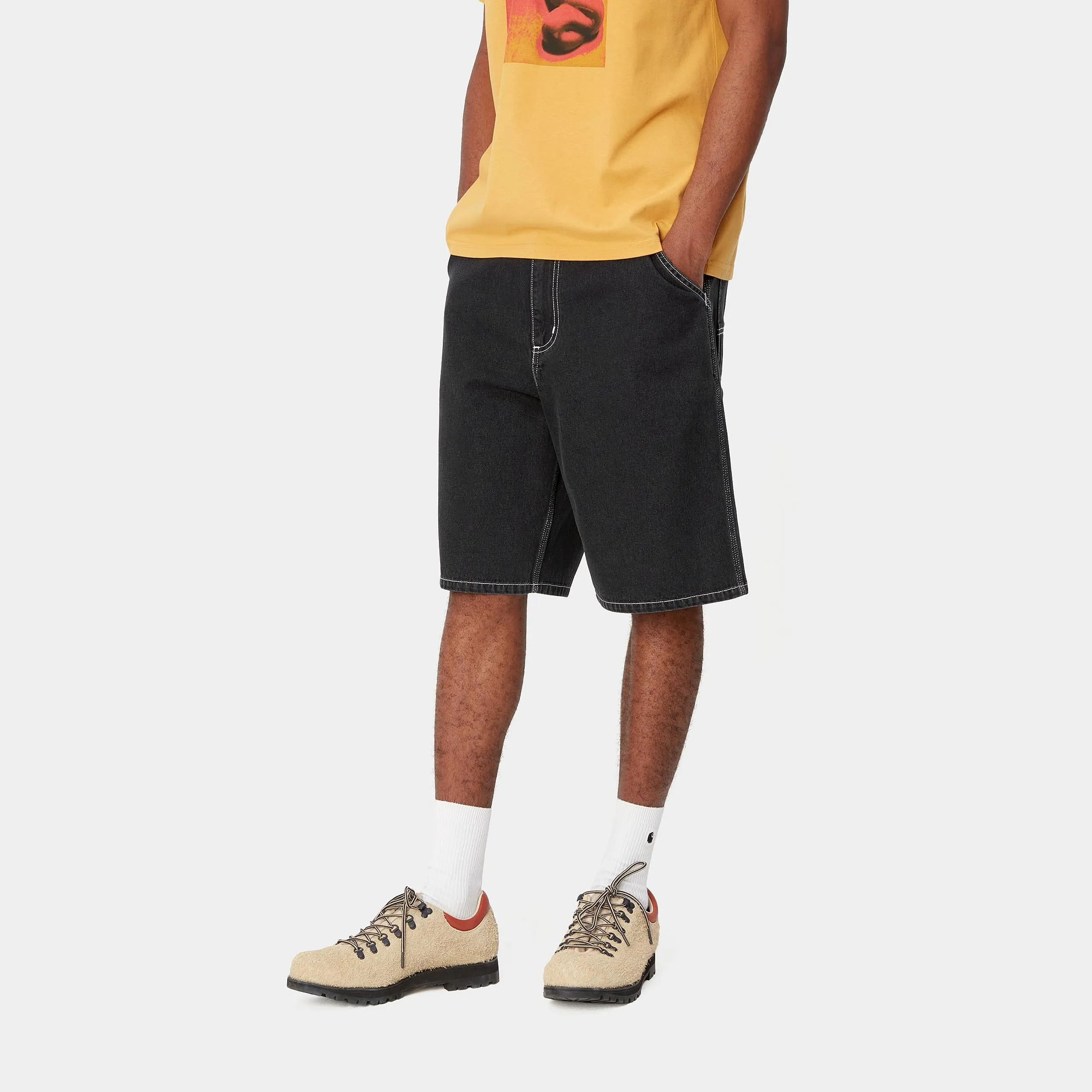 Carhartt WIP Mens Simple Norco Denim Short | Black Stone Washed sold by The Foot Factory product image thumbnail 5