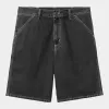 Carhartt WIP Mens Simple Norco Denim Short | Black Heavy Stone Washed sold by The Foot Factory