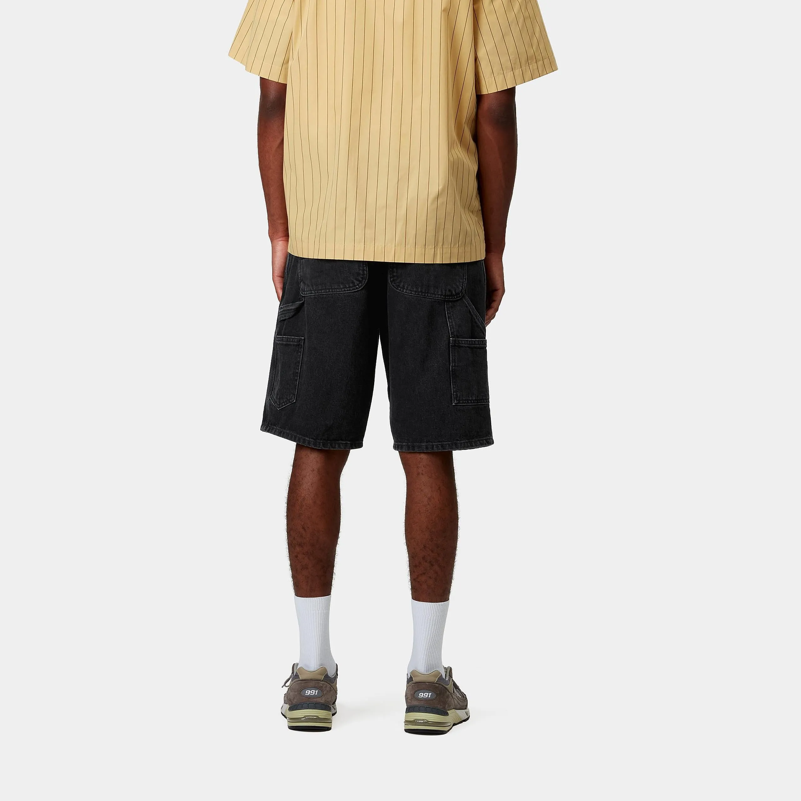 Carhartt WIP Mens Single Knee Smith Denim Short | Black Stone Washed sold by The Foot Factory product image thumbnail 4