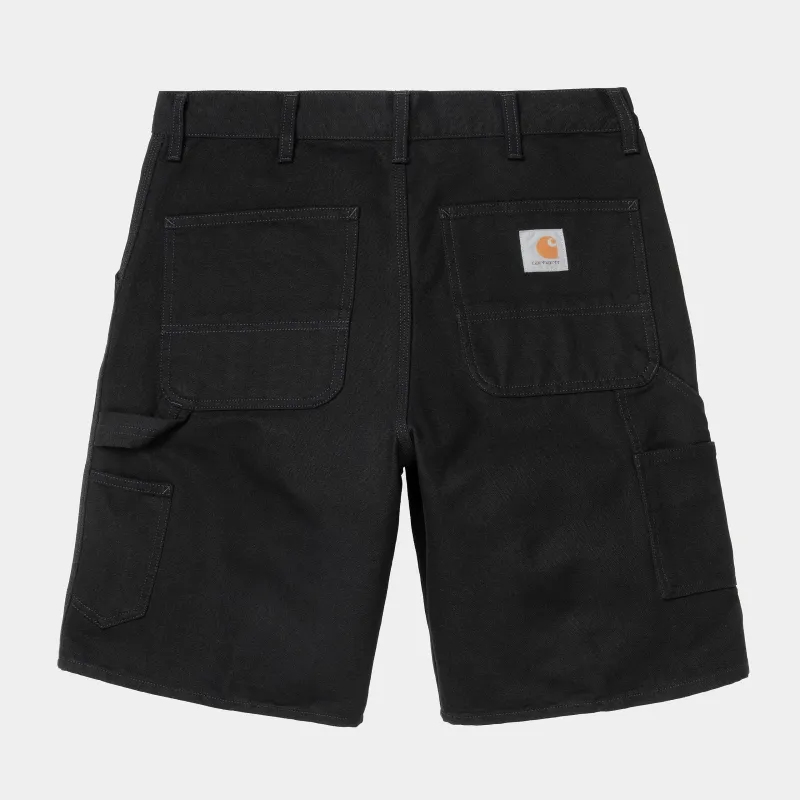 Carhartt WIP Mens Single Knee Short | Black Rinsed sold by The Foot Factory