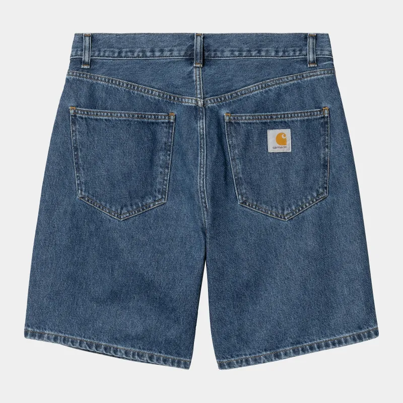 Carhartt WIP Mens Nolan Marshfield Denim Short | Blue Heavy Stone Wash sold by The Foot Factory