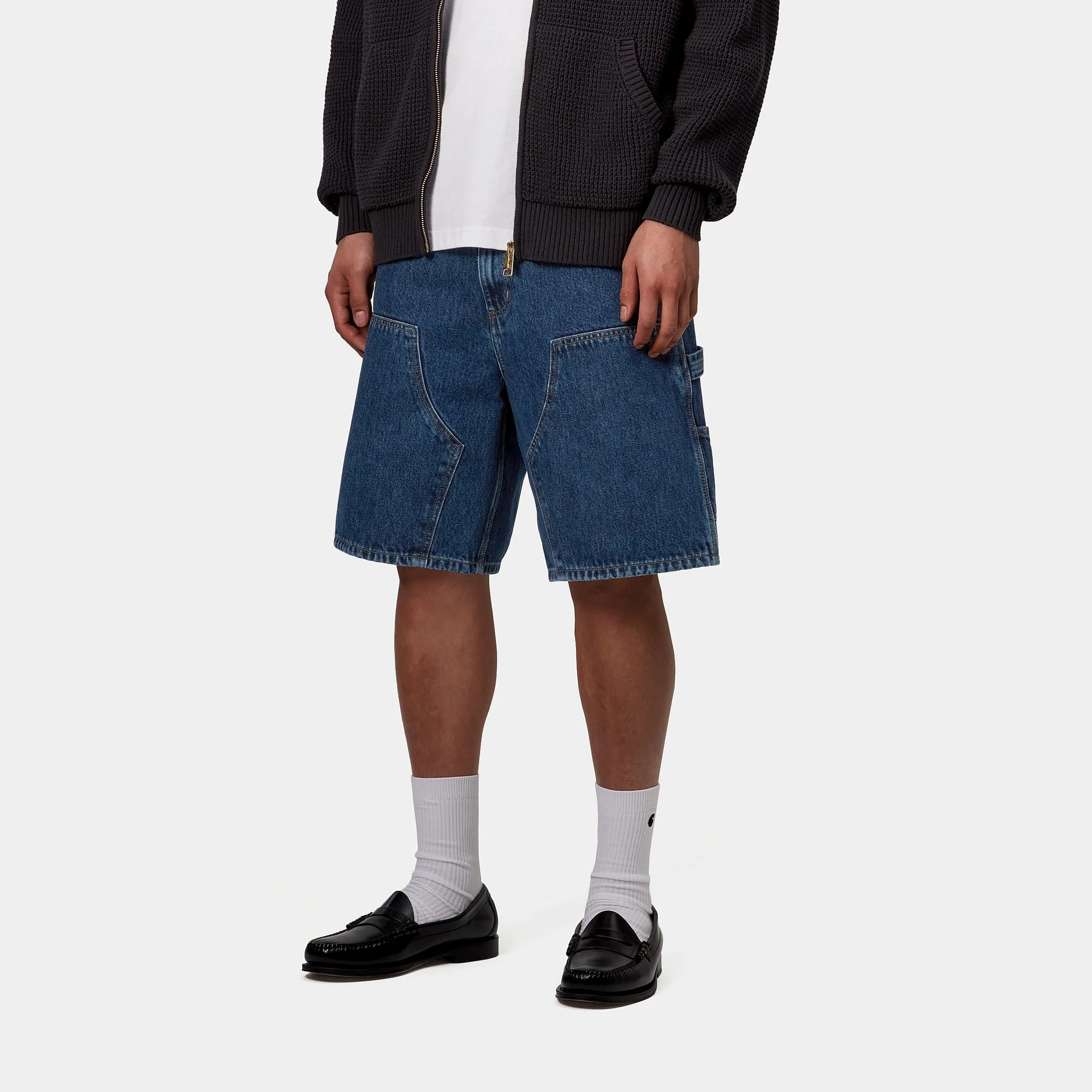 Carhartt WIP Mens Double Knee Smith Denim Short | Blue Stone Washed sold by The Foot Factory product image thumbnail 5