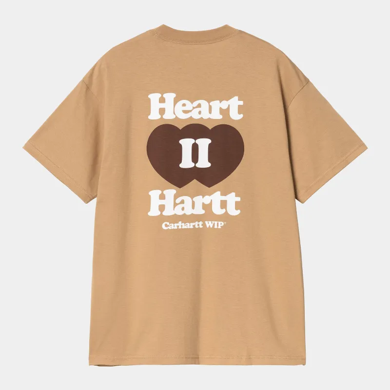 Carhartt WIP Mens Heart II Hartt T-Shirt | Dusty Hamilton Brown sold by The Foot Factory