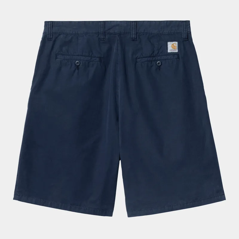 Carhartt WIP Mens Calder Dothan Poplin Short | Ink Garment Dyed sold by The Foot Factory