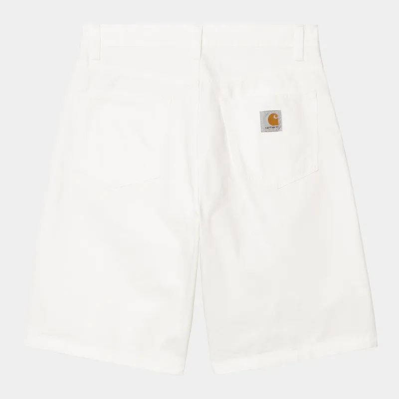 Carhartt WIP Mens Landon Newcomb Drill Short | Off White Rinsed sold by The Foot Factory