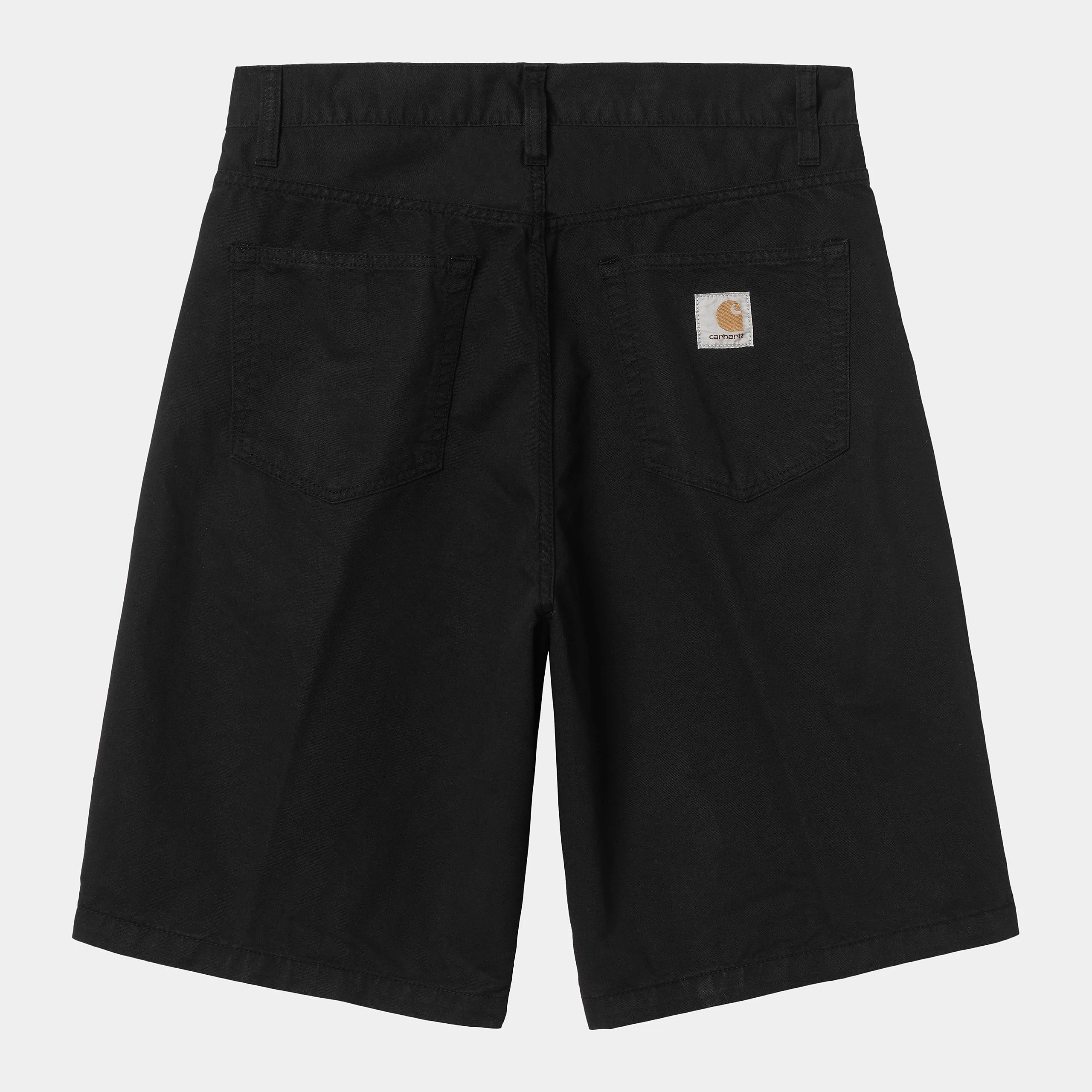 Carhartt WIP Mens Landon Newcomb Drill Short | Black Garment Dyed sold by The Foot Factory
