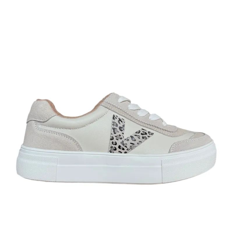 Drilleys Womens Eighty Trainers | Vanilla Cheetah sold by The Foot Factory