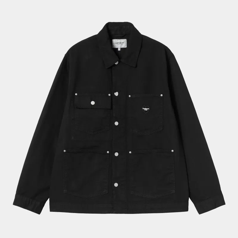 Carhartt WIP Mens Drewe Chore Coat Jacket - Black Rinsed sold by The Foot Factory
