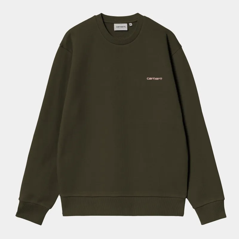 Carhartt WIP Mens Script Embroidery Sweat Top | Turtle sold by The Foot Factory