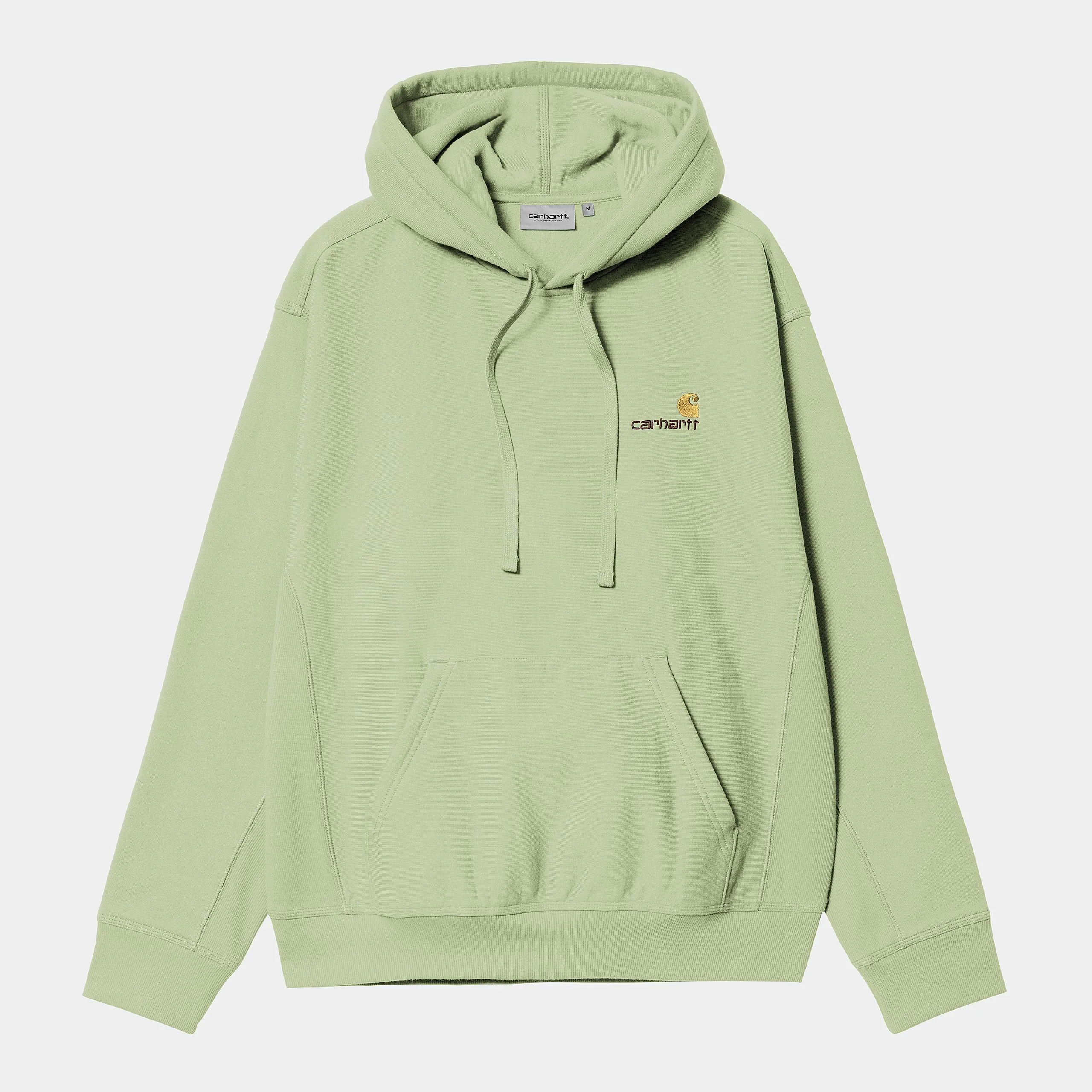 Carhartt WIP Mens American Script Hoodie | Pale Olive sold by The Foot Factory