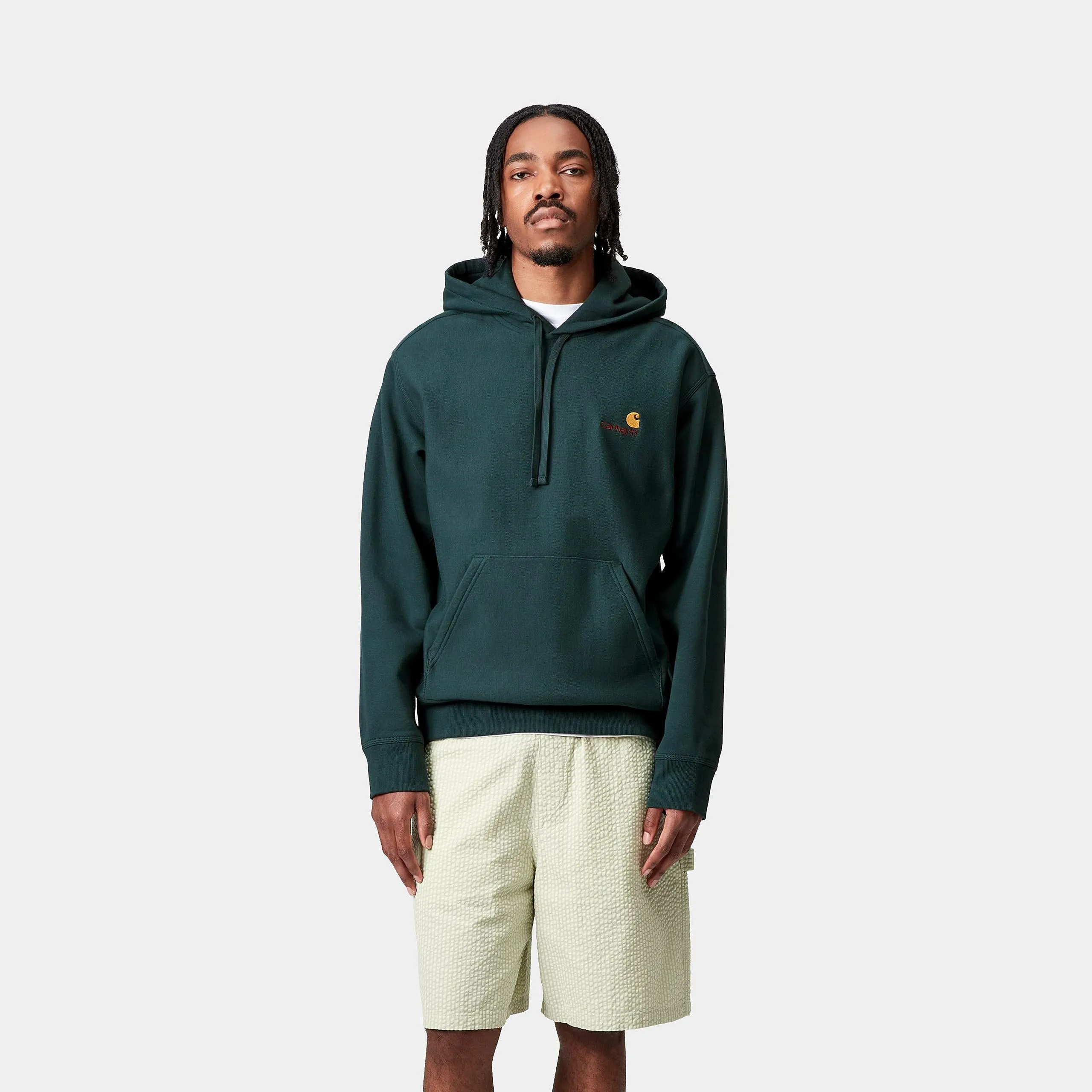 Carhartt WIP Mens American Script Hoodie | Deep Lagoon sold by The Foot Factory product image thumbnail 3