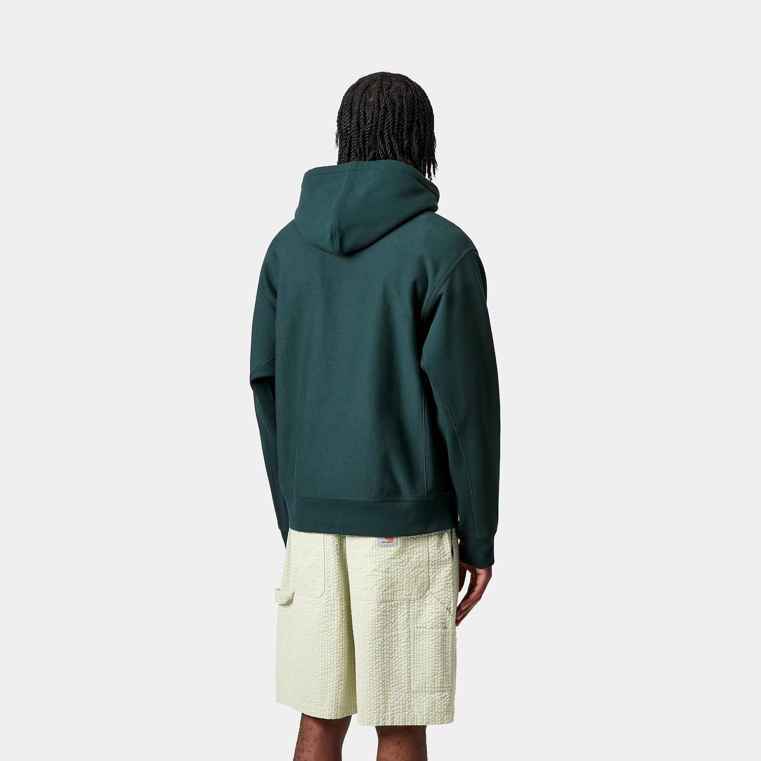 Carhartt WIP Mens American Script Hoodie | Deep Lagoon sold by The Foot Factory product image thumbnail 4
