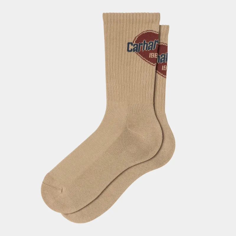 Carhartt WIP Mens Growth Socks | Dusty Hamilton Brown sold by The Foot Factory
