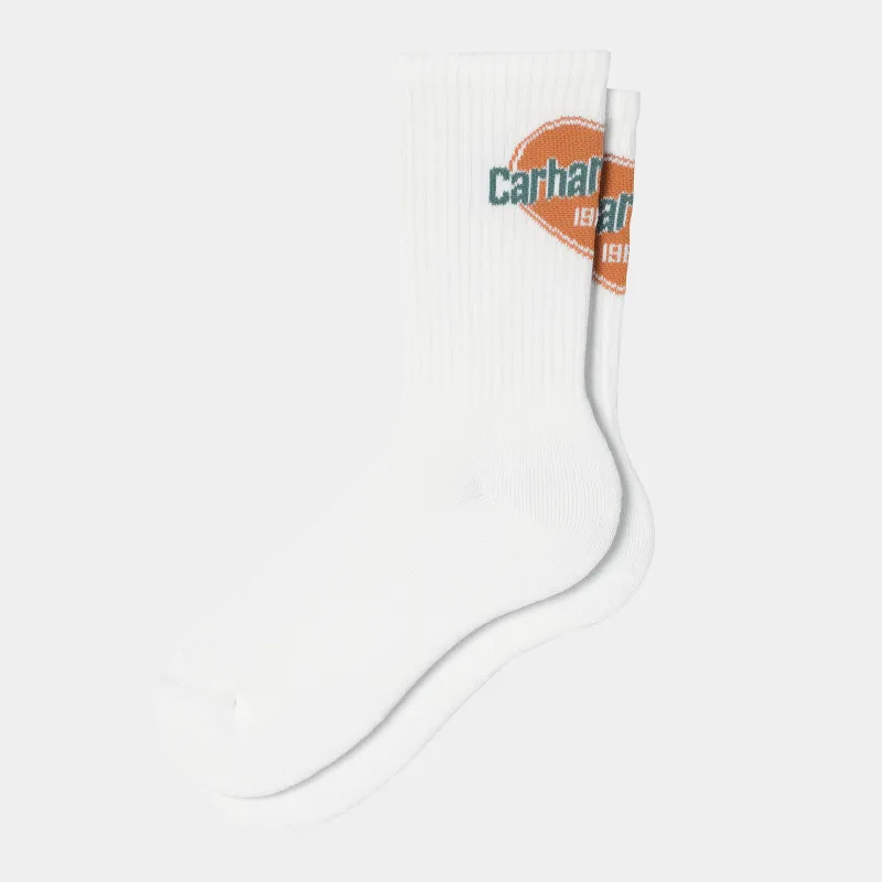 Carhartt WIP Mens Growth Socks | White sold by The Foot Factory