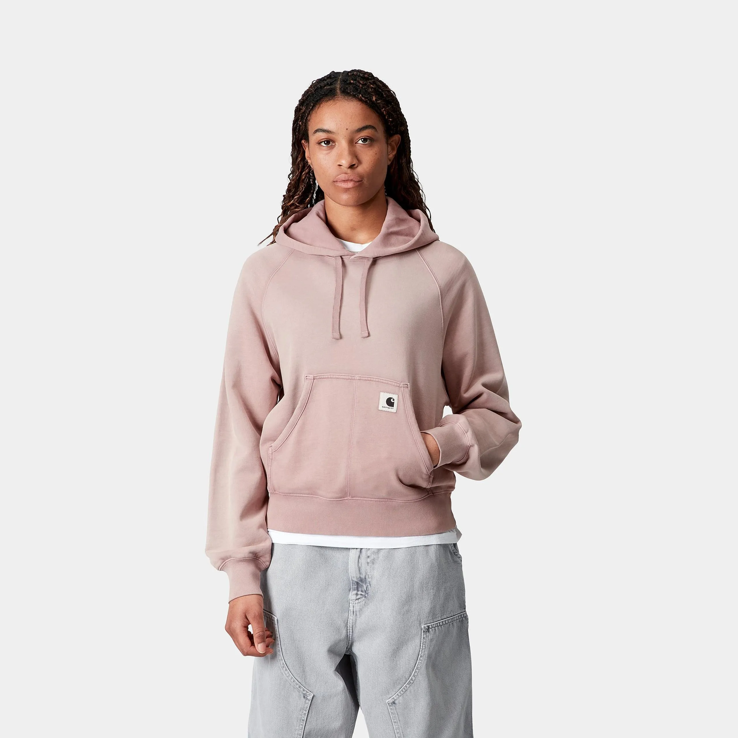 Carhartt WIP Womens Hudson Sweat Hoodie | Daphne Chalk Wash sold by The Foot Factory product image thumbnail 3