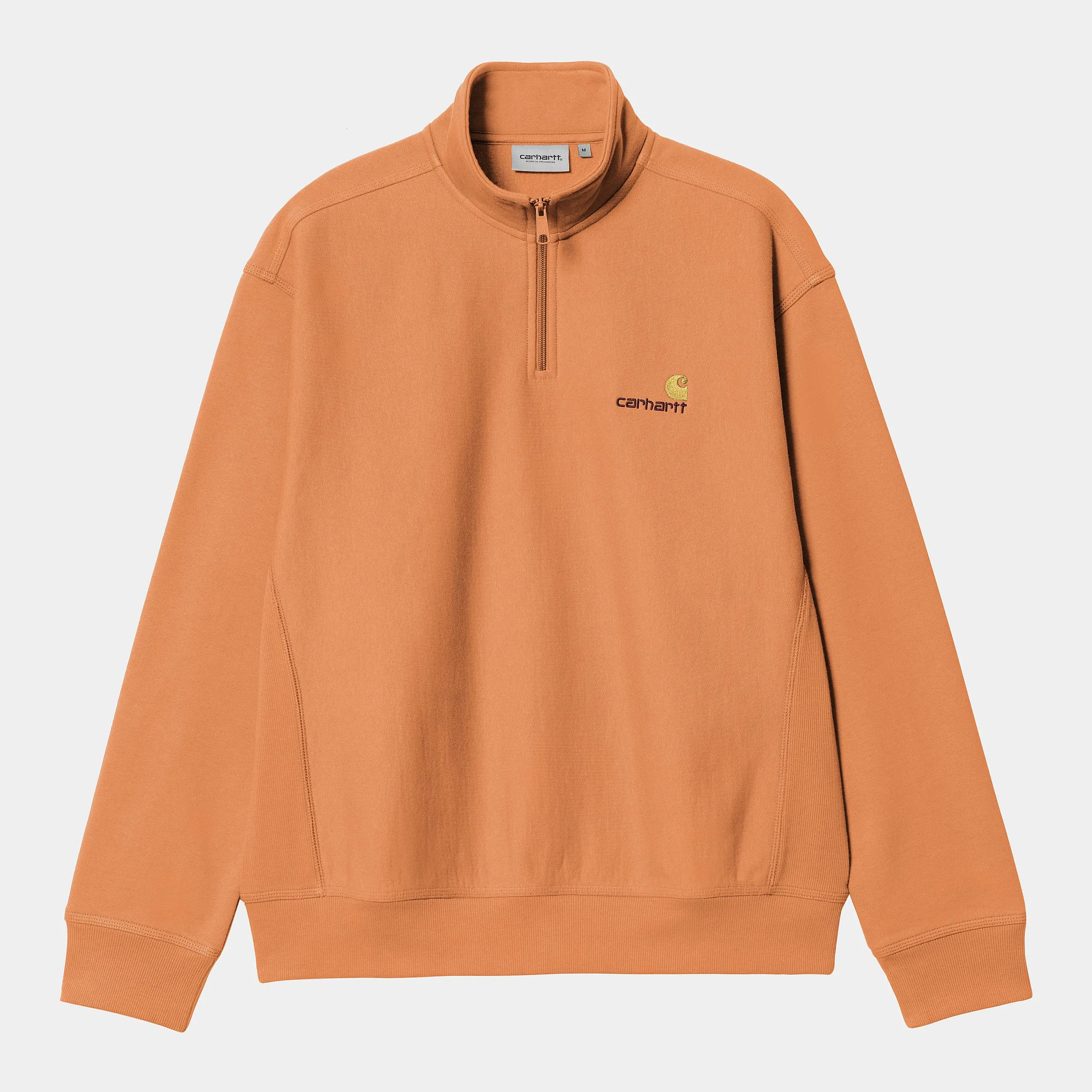 Carhartt WIP Mens Half Zip American Script Sweat Top | Redhaven sold by The Foot Factory