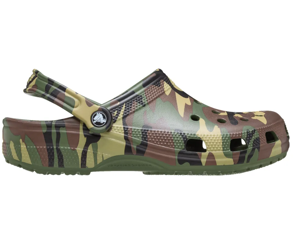 CROCS Unisex Classic Camouflage Clog | Army Green sold by The Foot Factory