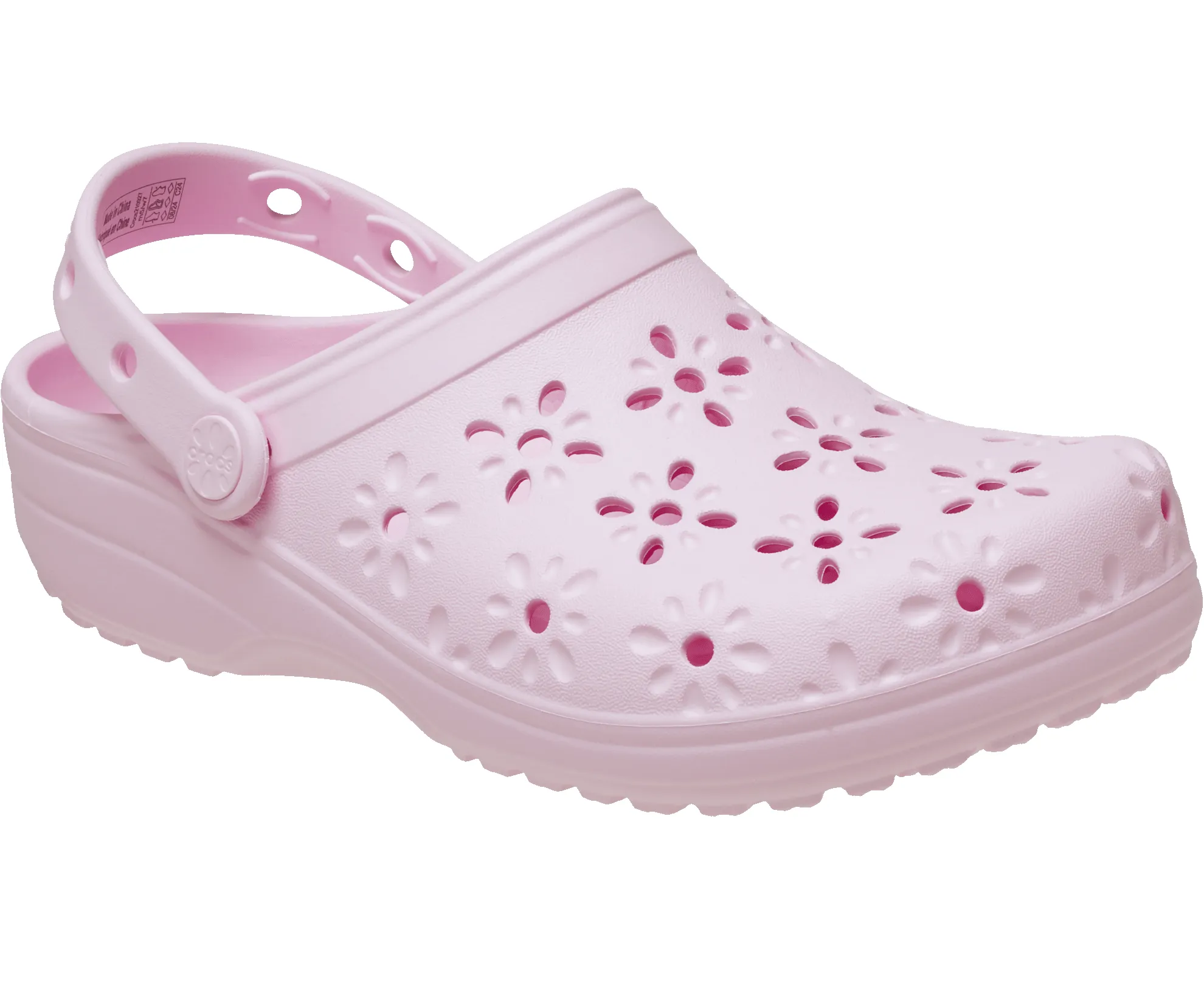 CROCS Unisex Classic Floral Cut Out Clog | Pink Milk sold by The Foot Factory product image thumbnail 5