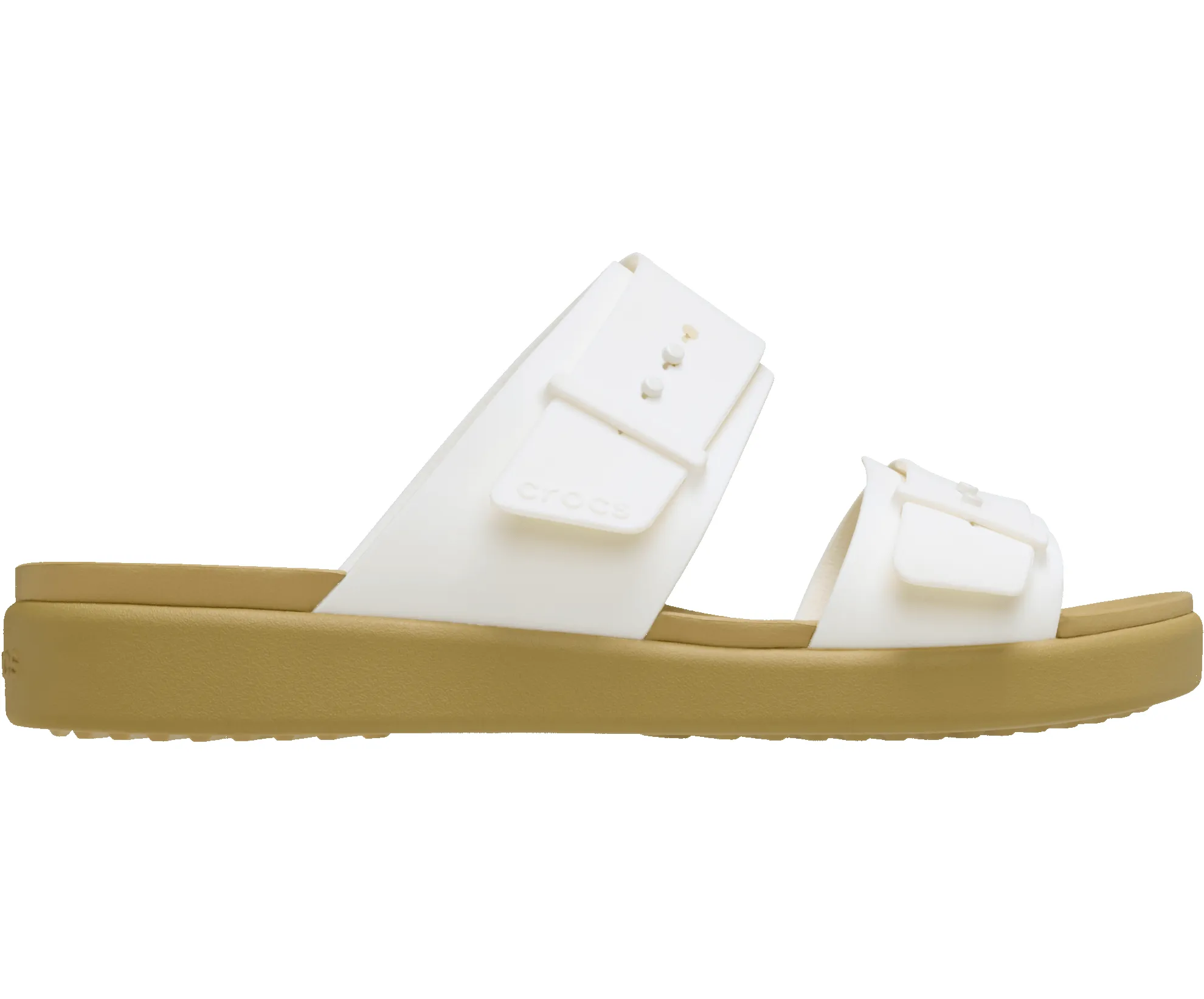 CROCS Brooklyn Buckle Low Sandal - Chalk sold by The Foot Factory
