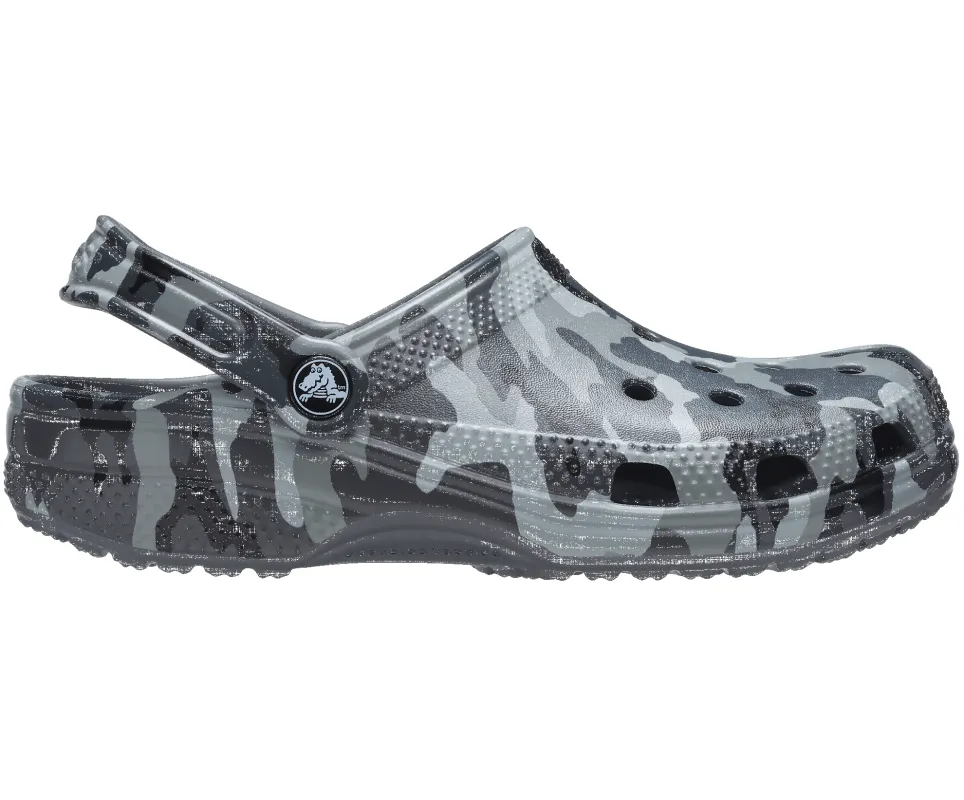 Crocs Unisex Classic Printed Camo Clog - Slate Grey / Multi sold by The Foot Factory