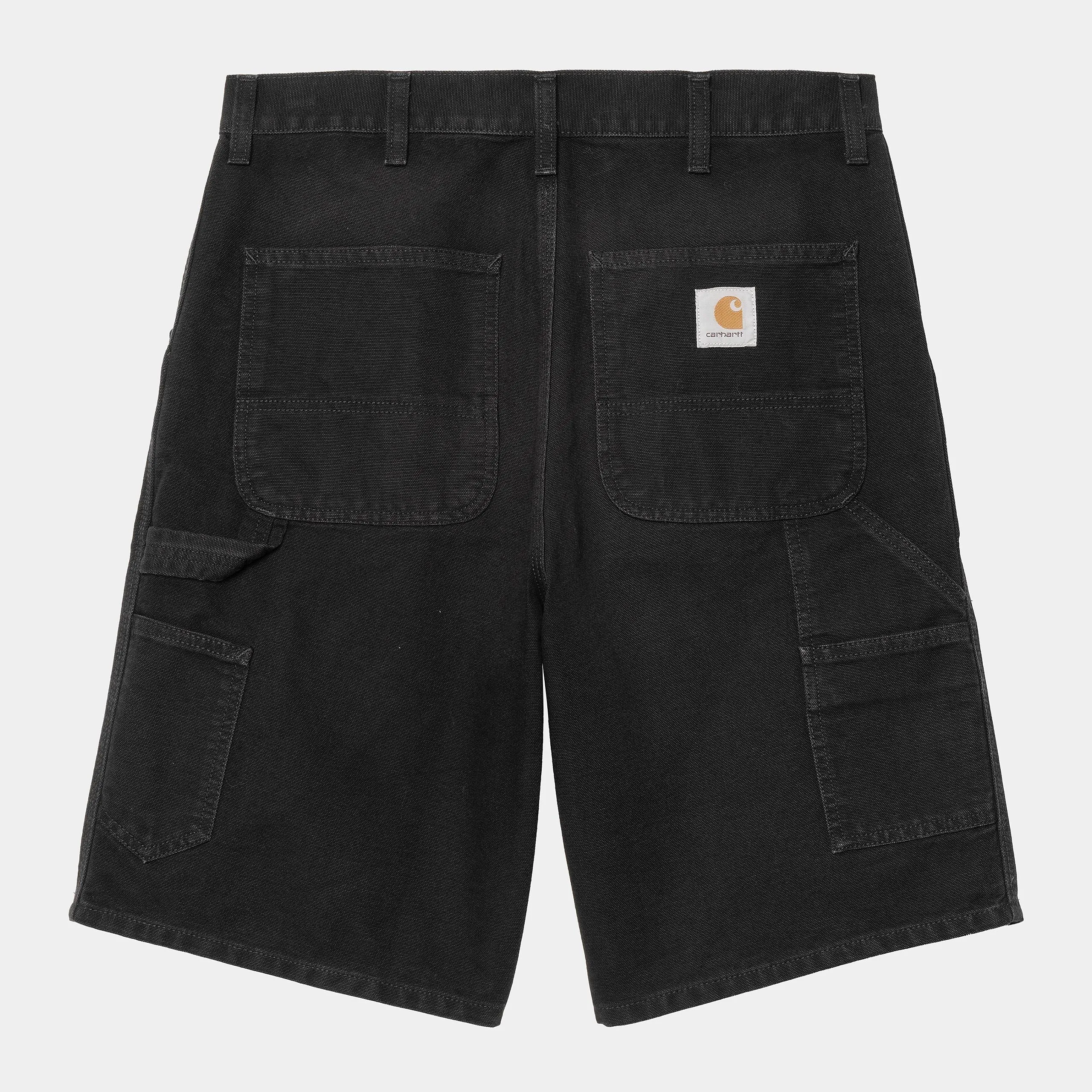 Carhartt WIP Mens Single Knee Dearborn Canvas Short | Black sold by The Foot Factory