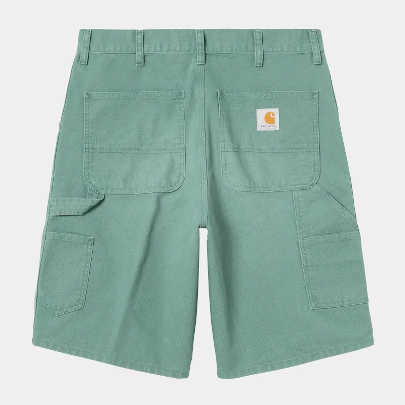 Carhartt WIP Mens Single Knee Dearborn Canvas Short | Silver Pine sold by The Foot Factory