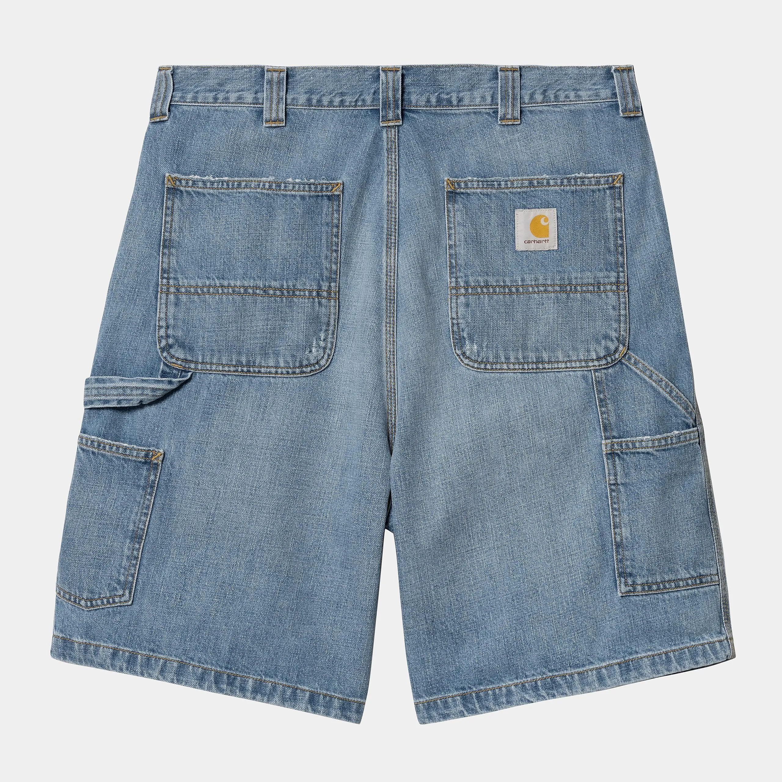Carhartt WIP Mens OG Single Knee Camano Denim Short | Blue Burst Washed sold by The Foot Factory