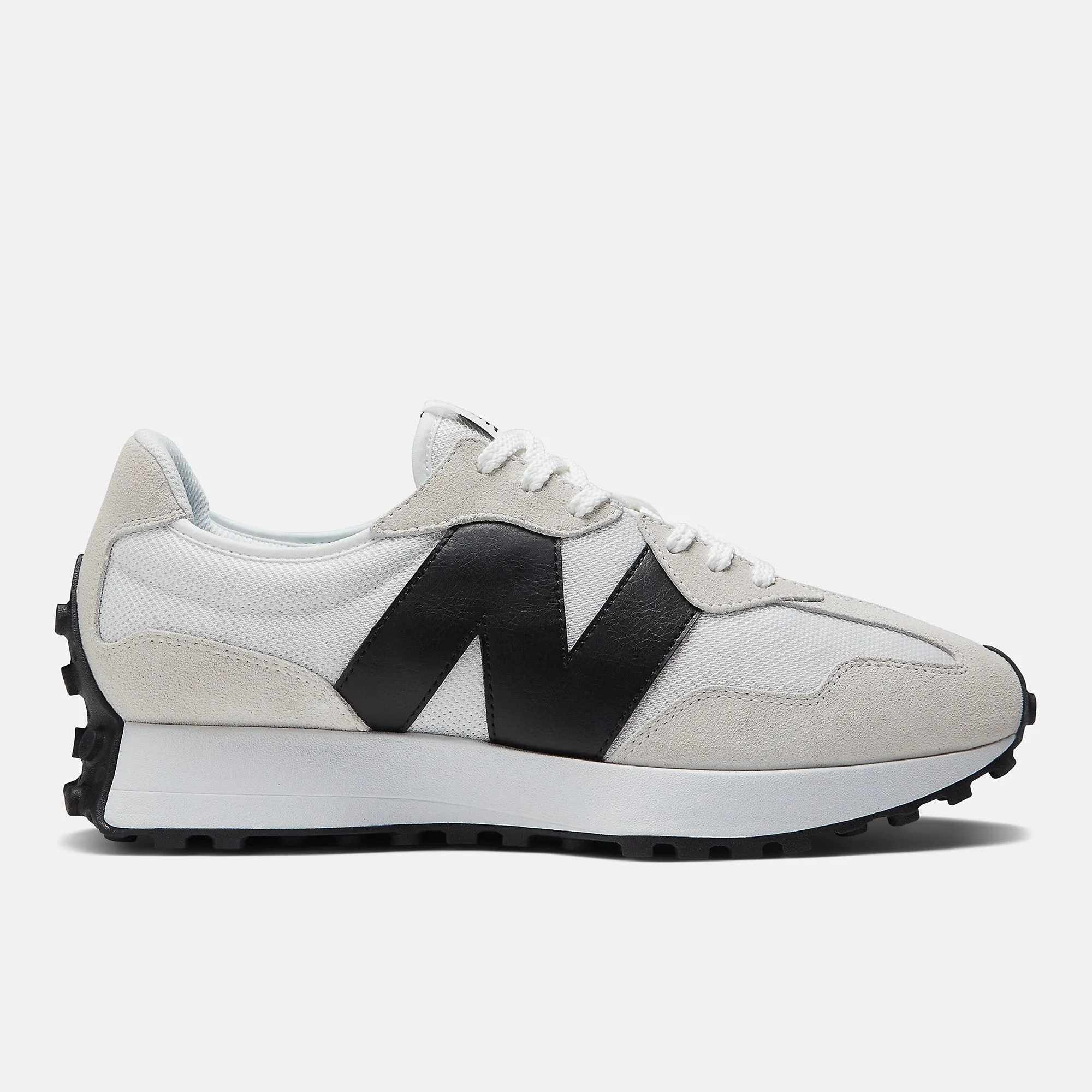 New Balance Unisex 327 Fashion Trainers - White / Black sold by The Foot Factory