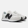 New Balance Unisex 327 Fashion Trainers - White / Black sold by The Foot Factory