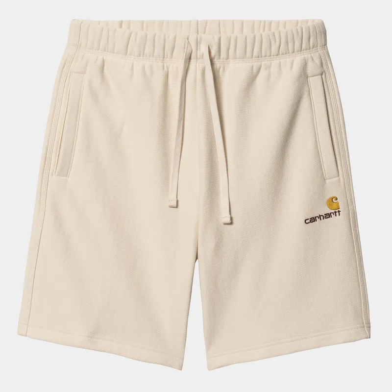 Carhartt WIP Mens American Script Sweat Short - Natural sold by The Foot Factory