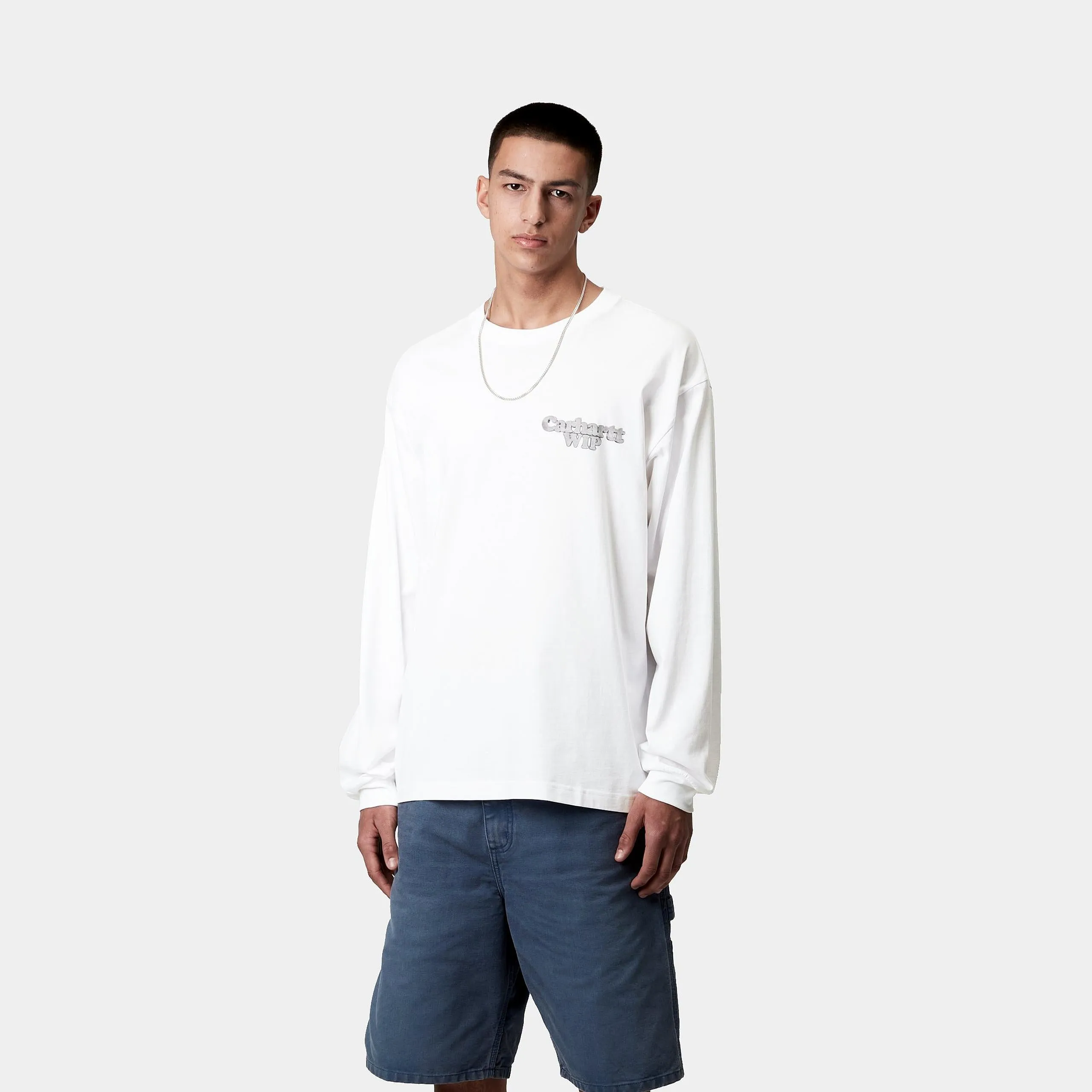 Carhartt WIP Mens Chain Link Long Sleeve T-Shirt | White sold by The Foot Factory product image thumbnail 3