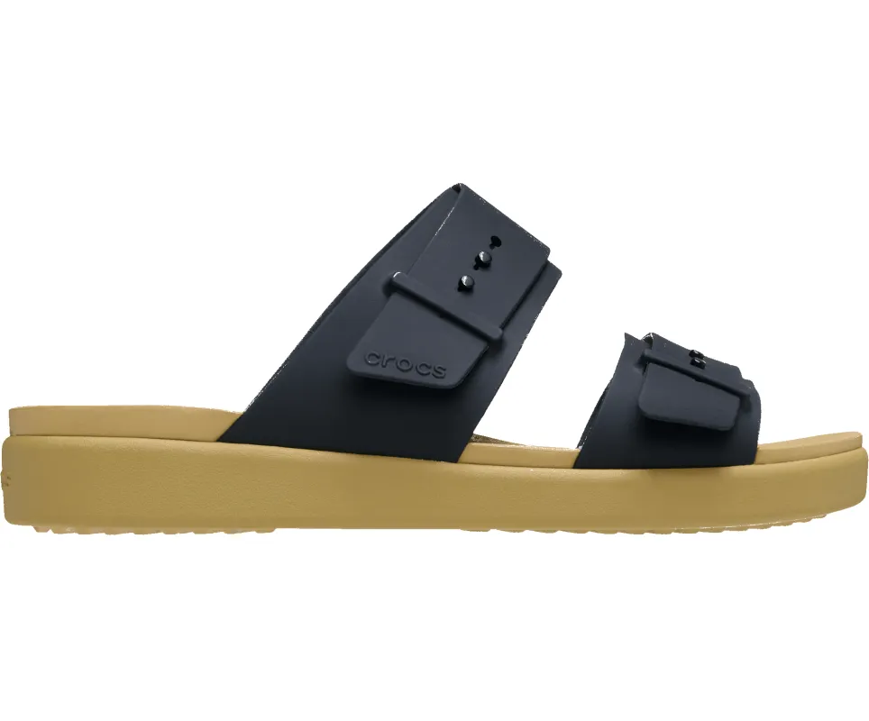 CROCS Brooklyn Buckle Low Sandal - Black sold by The Foot Factory