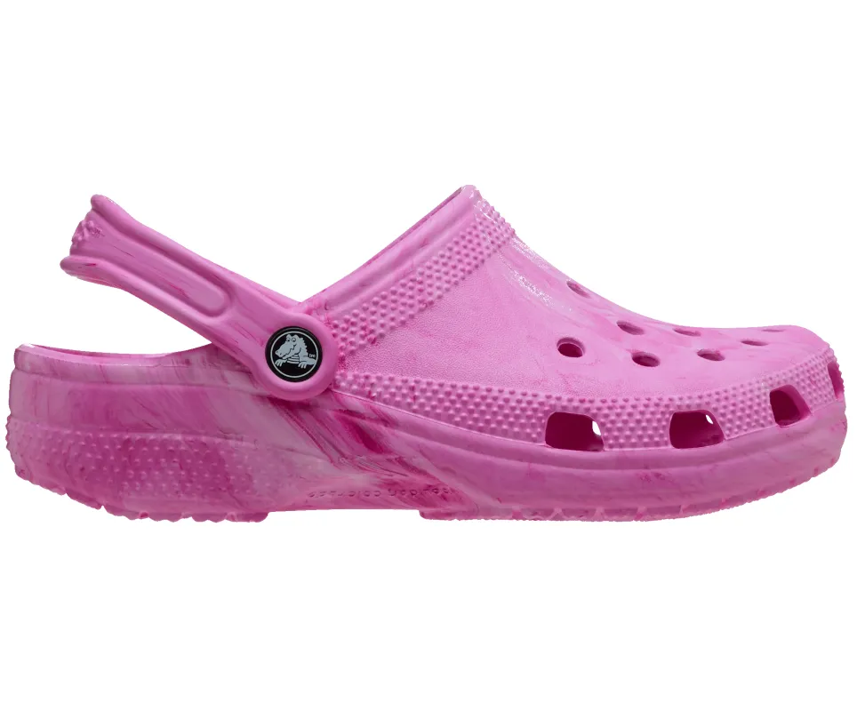 CROCS Unisex Classic Watercolour Marbled Clog | Pink Swirl sold by The Foot Factory