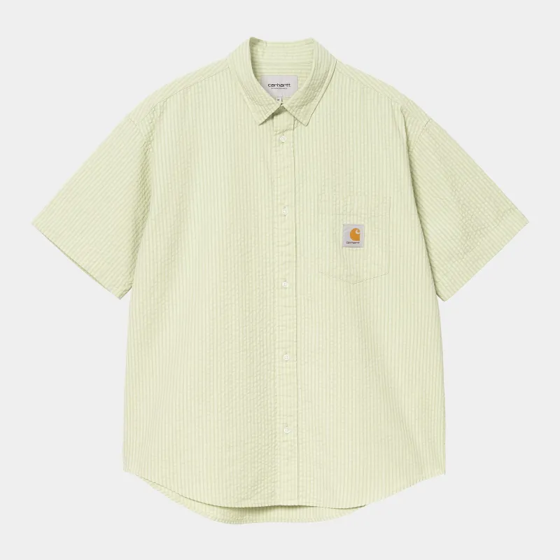 Carhartt WIP Mens Toland Stripe Shirt | Pale Olive sold by The Foot Factory