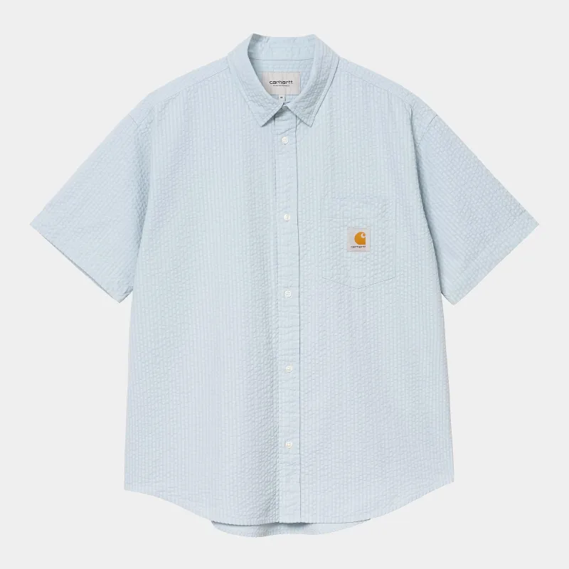 Carhartt WIP Mens Toland Stripe Shirt | Blue Fog sold by The Foot Factory