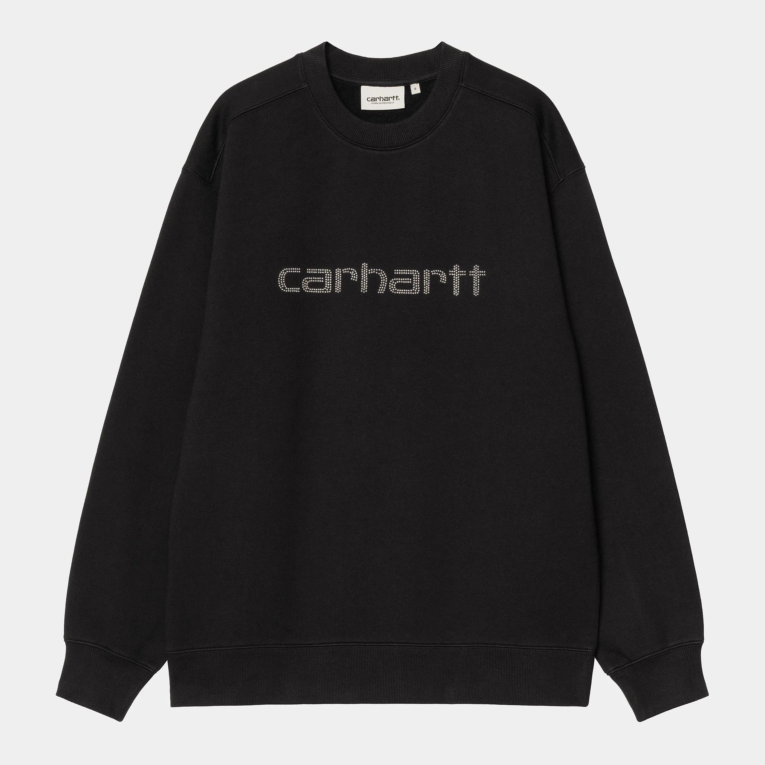 Carhartt WIP Womens Rivet Script Sweat Top | Black sold by The Foot Factory