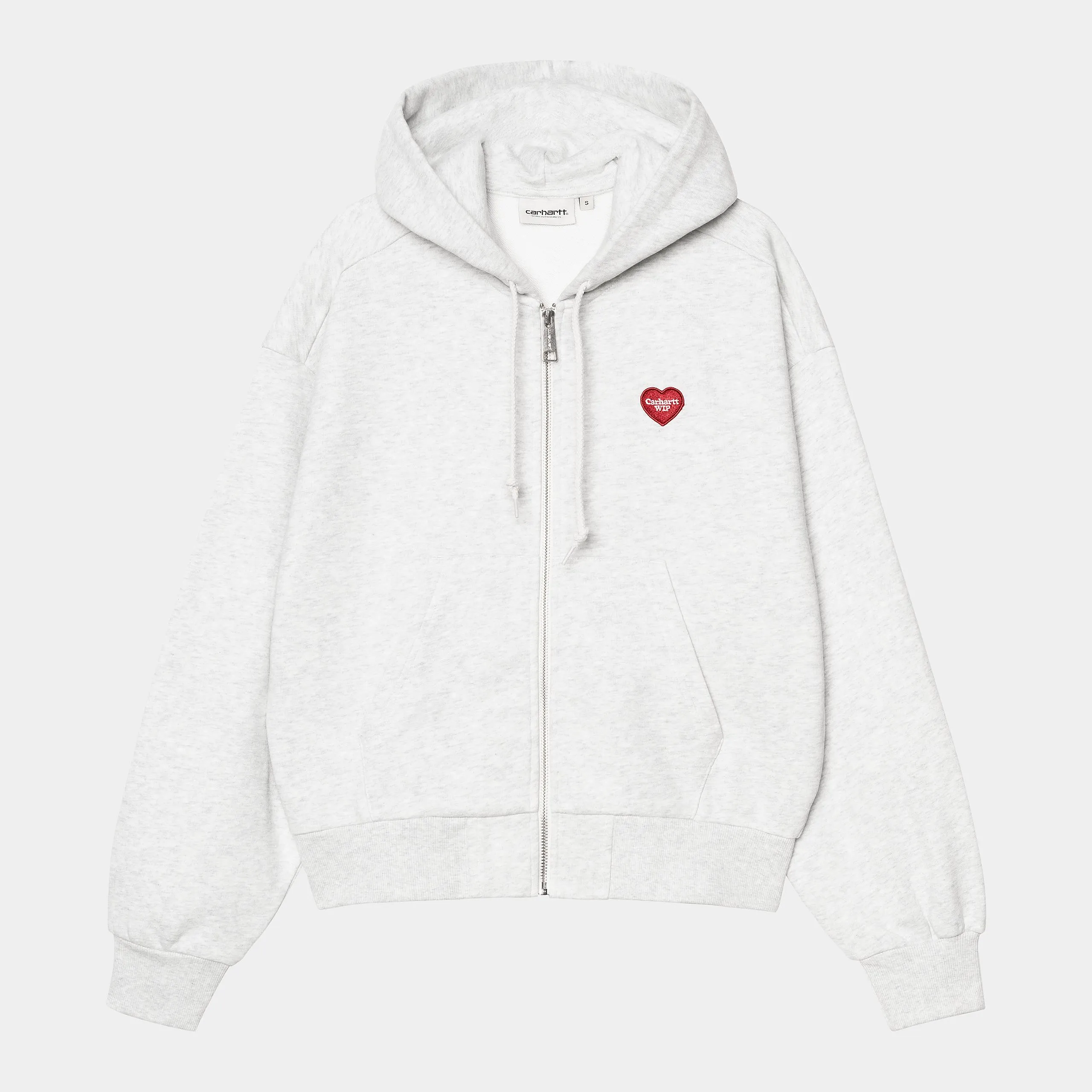 Carhartt WIP Womens Heart II Hartt Hoodie | Ash Heather sold by The Foot Factory product image thumbnail 2