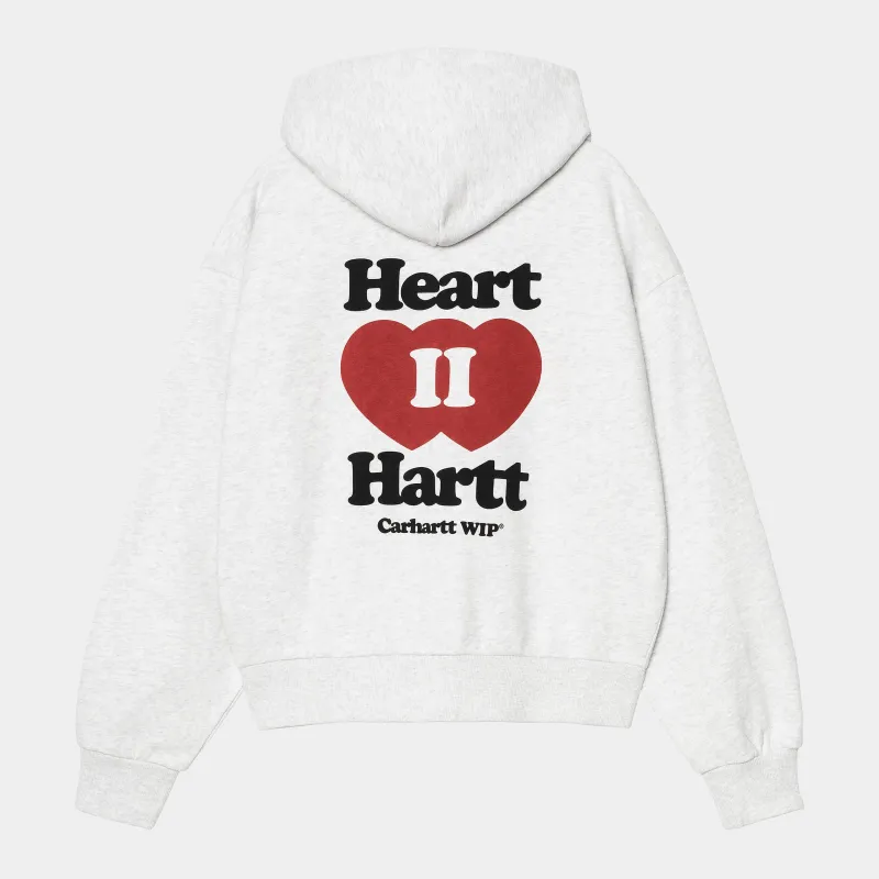 Carhartt WIP Womens Heart II Hartt Hoodie | Ash Heather sold by The Foot Factory