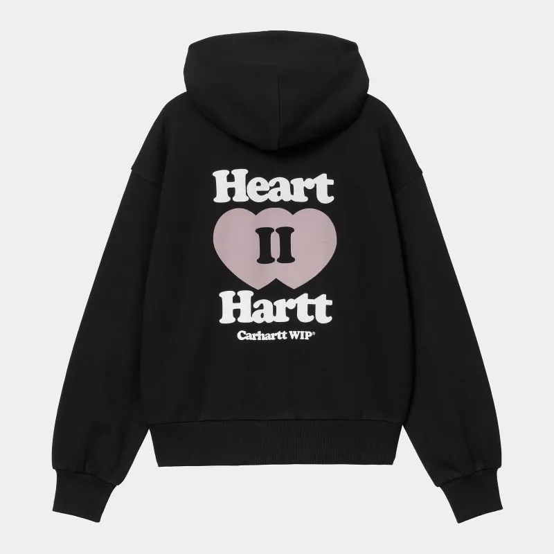 Carhartt WIP Womens Heart II Hartt Hoodie | Black sold by The Foot Factory