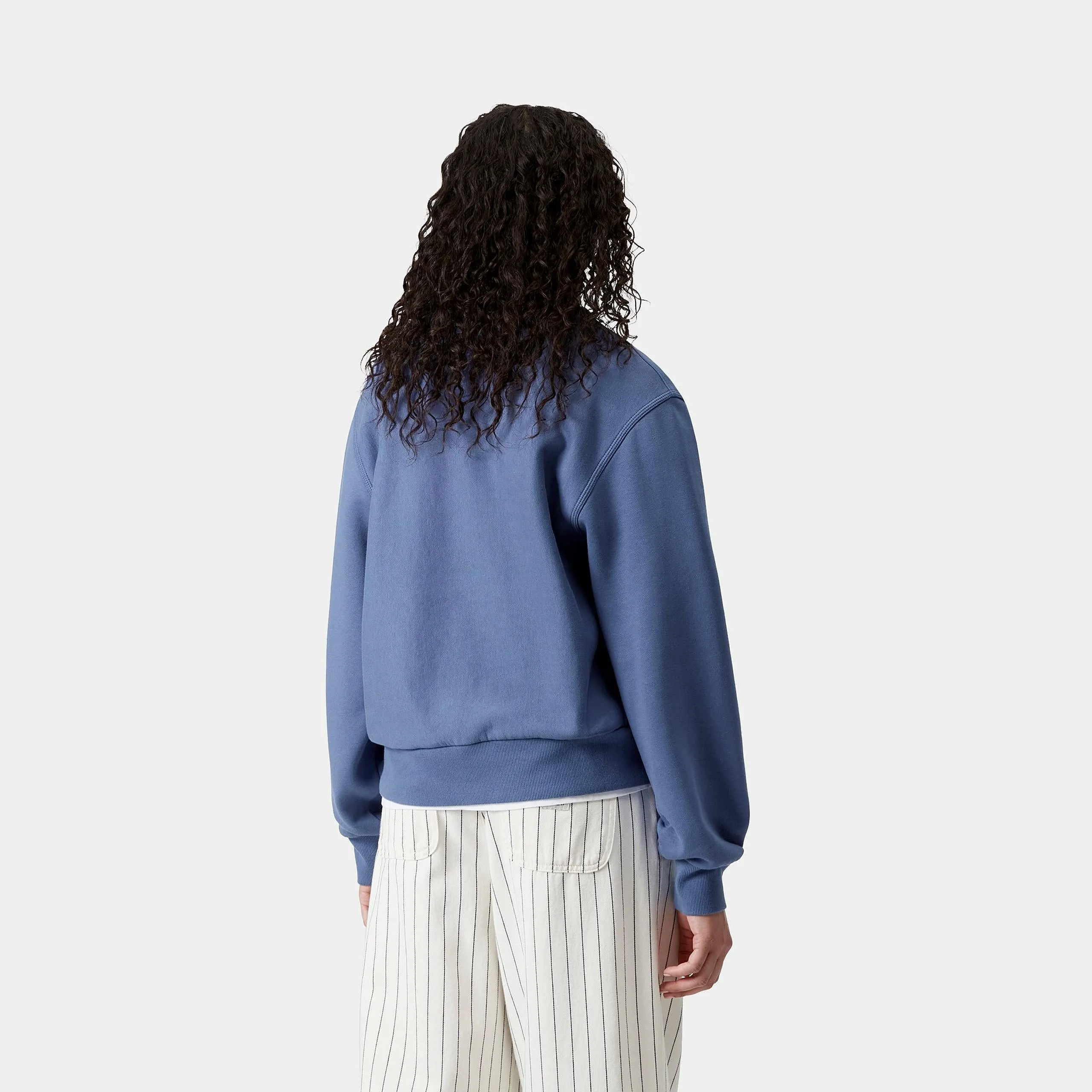 Carhartt WIP Womens American Script Sweat Top | Blue Iris sold by The Foot Factory product image thumbnail 4