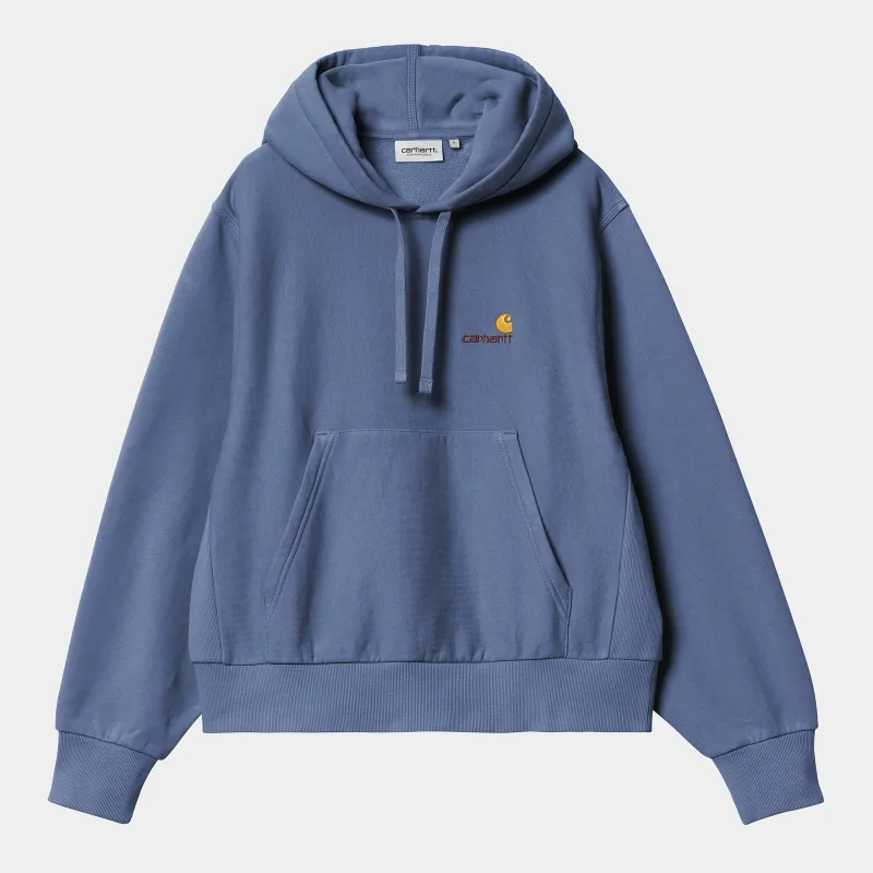 Carhartt WIP Womens American Script Sweat Hoodie | Blue Iris made by Carhartt WIP