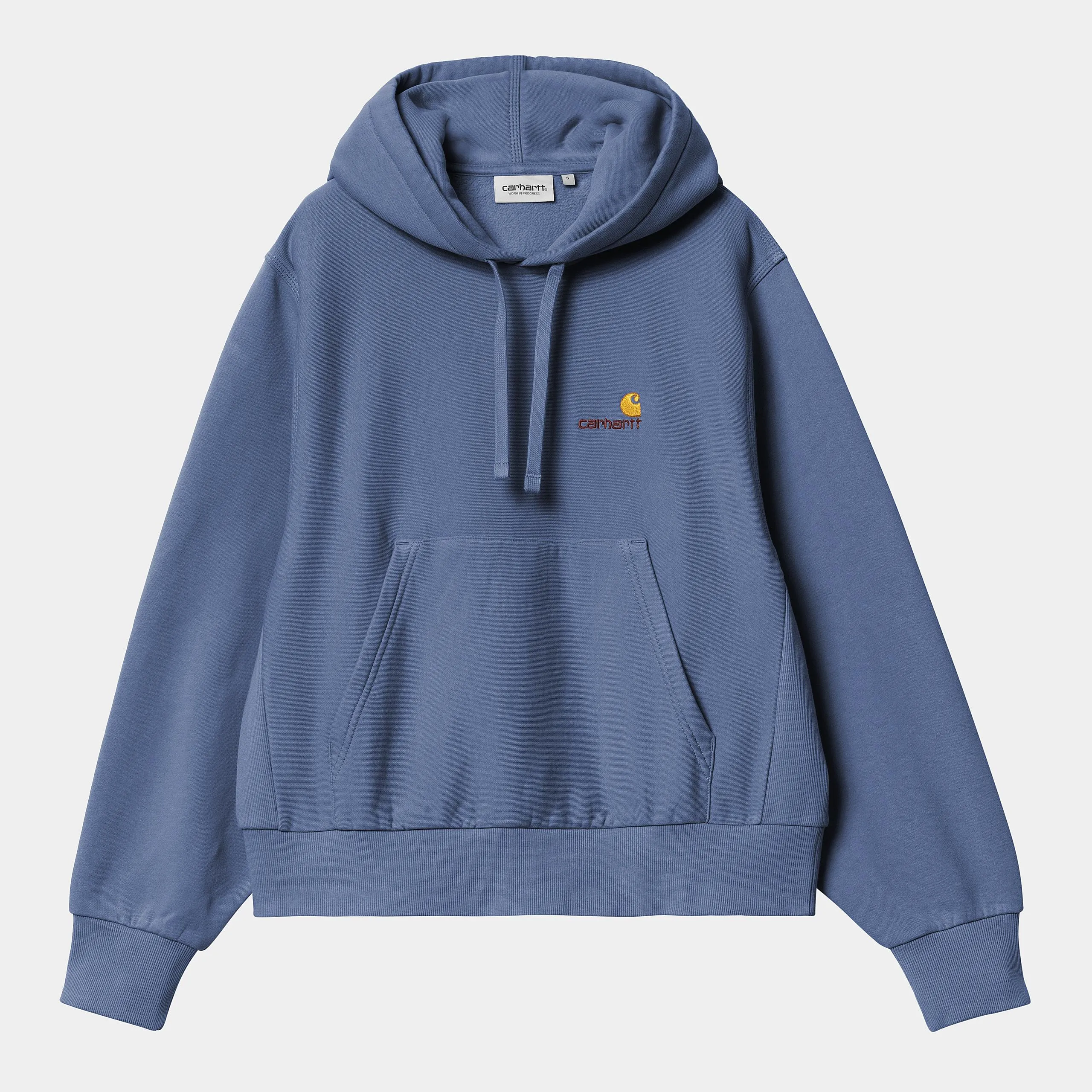 Carhartt WIP Womens American Script Sweat Hoodie | Blue Iris sold by The Foot Factory