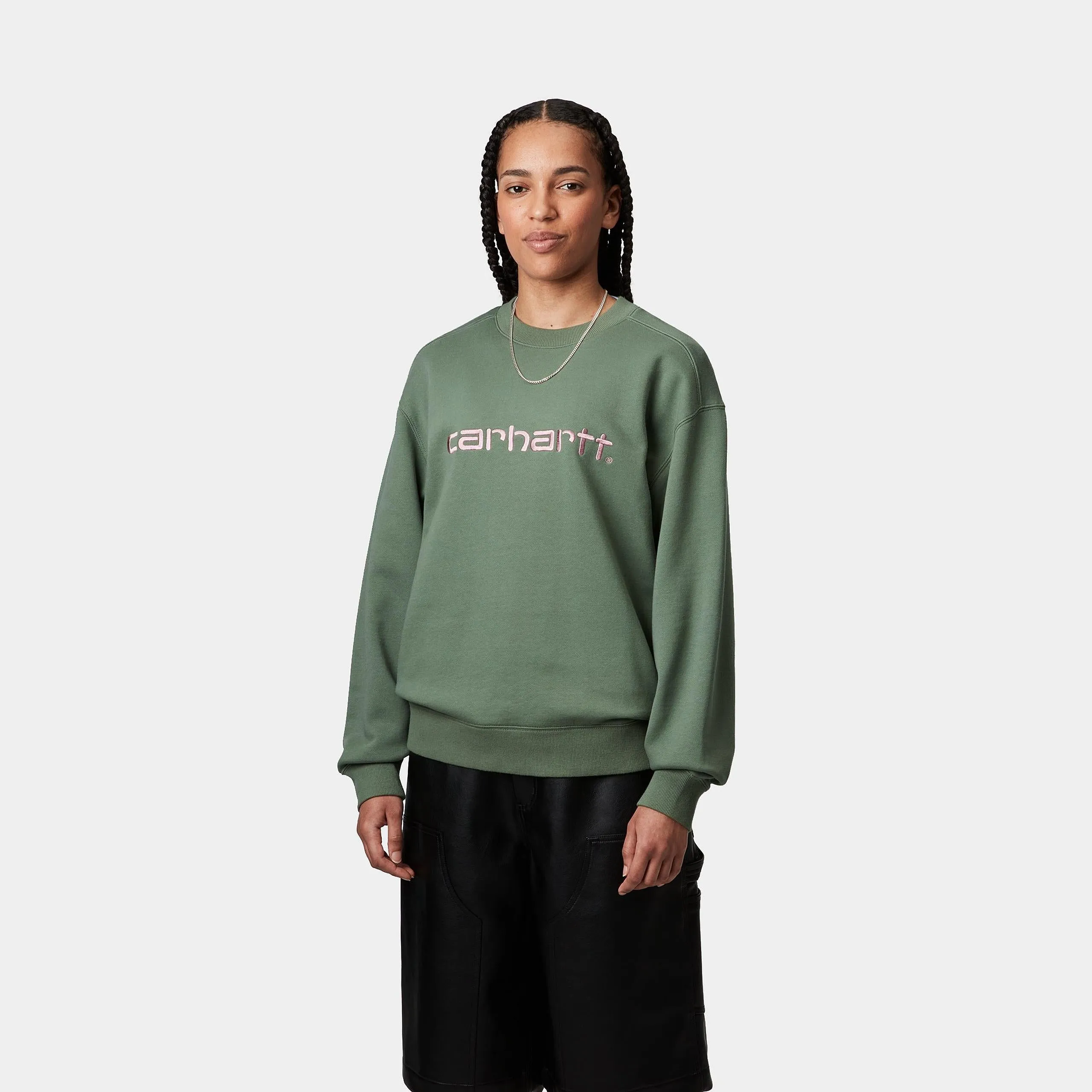 Carhartt WIP Womens Carhartt Sweat Top | Park / Hortensia sold by The Foot Factory product image thumbnail 3
