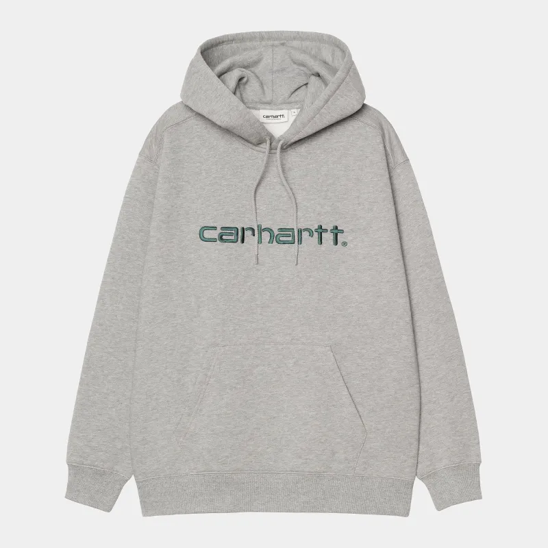 Carhartt WIP Womens Carhartt Sweat Hoodie | Grey Heather / Dark Fir sold by The Foot Factory