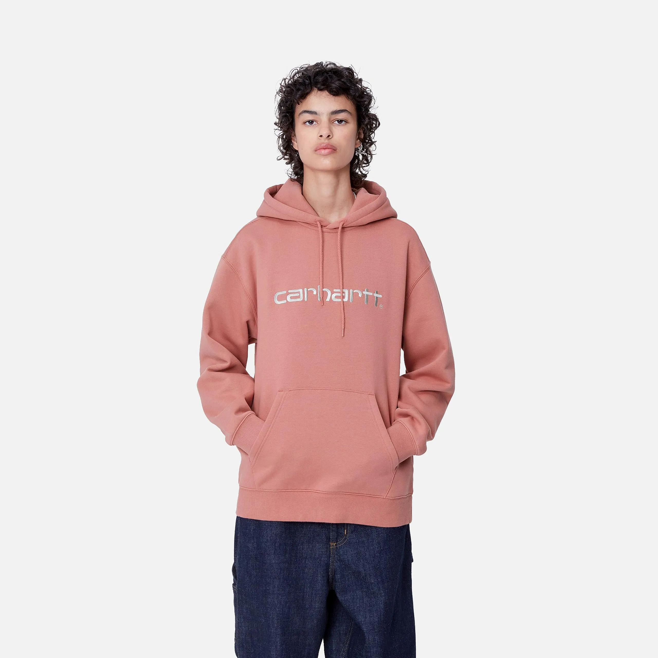 Carhartt WIP Womens Carhartt Sweat Hoodie | Dusty Rose / Moonbeam sold by The Foot Factory product image thumbnail 2