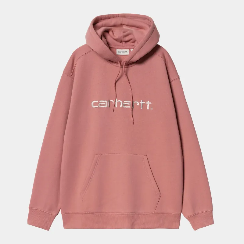 Carhartt WIP Womens Carhartt Sweat Hoodie | Dusty Rose / Moonbeam sold by The Foot Factory