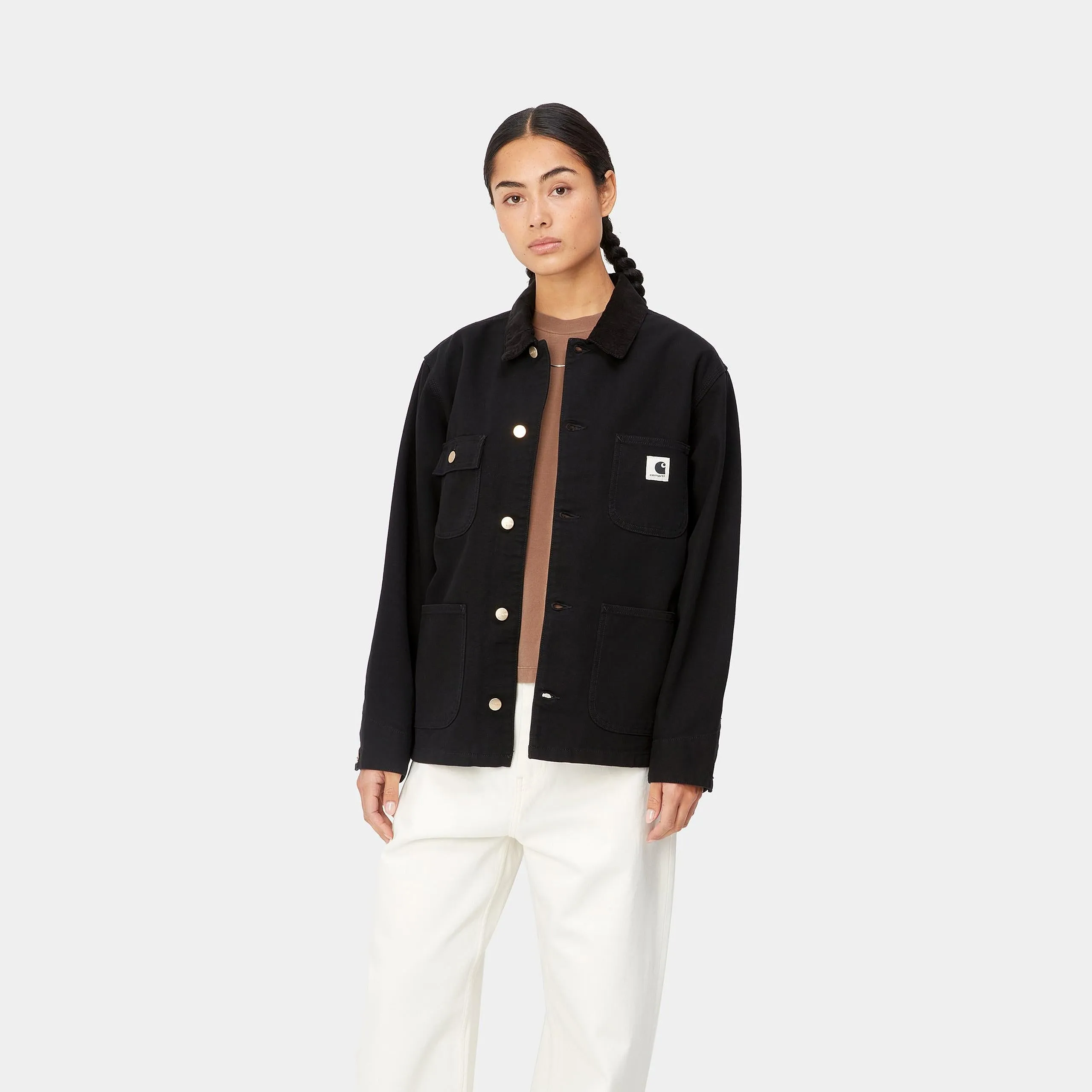 Carhartt WIP Womens OG Michigan Summer Coat Jacket | Black Rinsed sold by The Foot Factory product image thumbnail 3