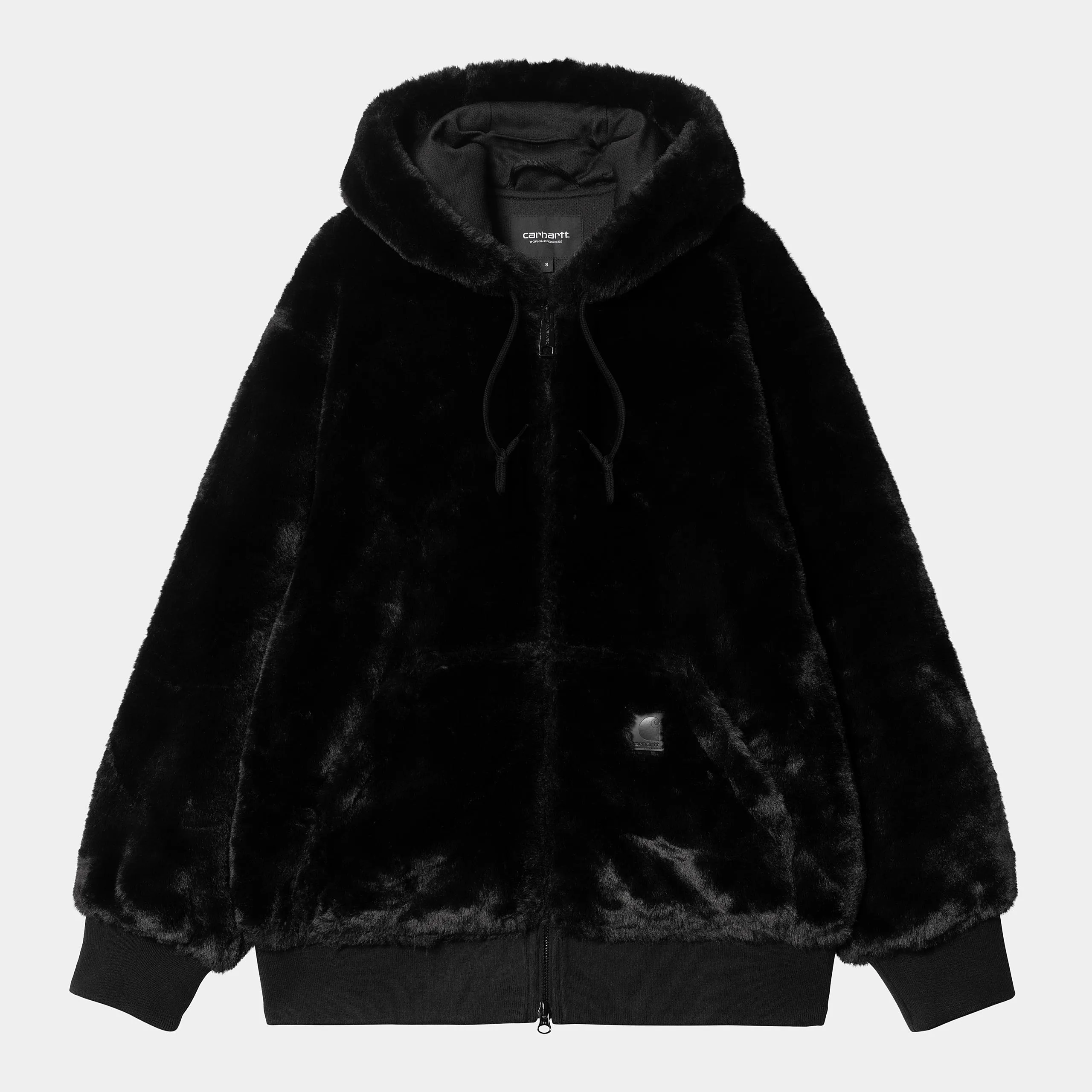 Carhartt WIP Womens Active Faux Fur Jacket | Black sold by The Foot Factory